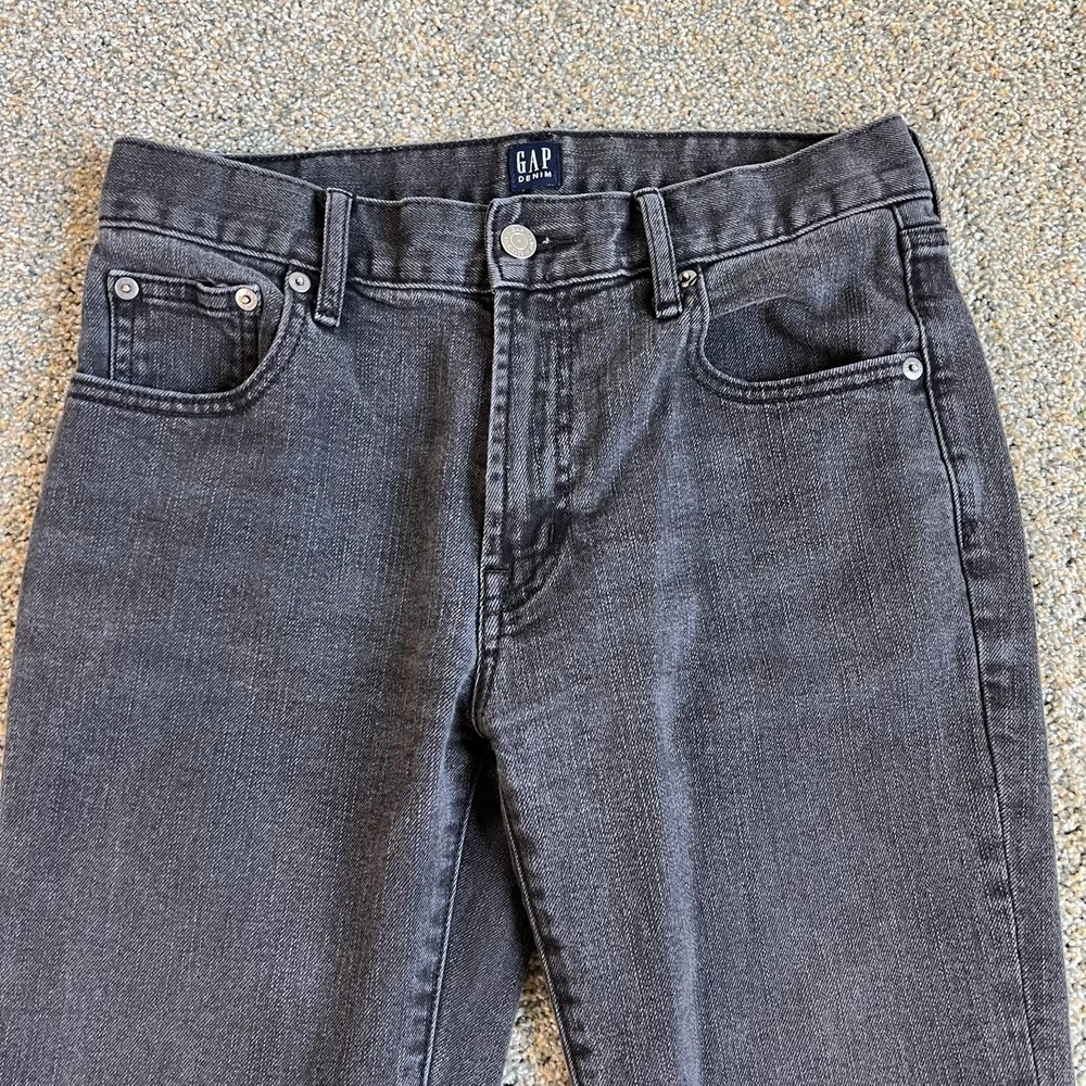 Gap Best Girlfriend High Rise Crop Jeans Women’s 26 Stretch Raw Hem Black Denim - Picture 5 of 7